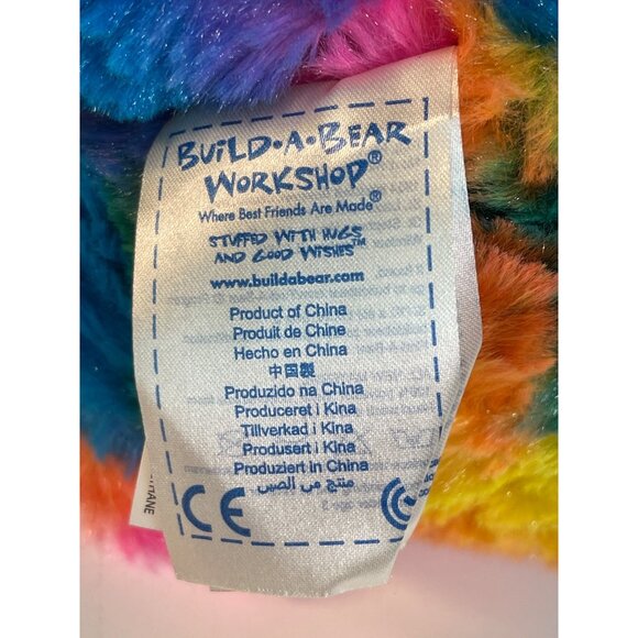 Build A Bear 16” Teddy Tie Dye Rainbow Plush Stuffed Animal Toy Great Condition - Picture 7 of 10